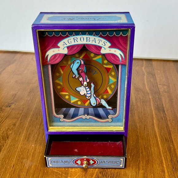 Vintage KOJI MURAI Music Box DREAMY JASTERS Acrobats Wind Up Over The Rainbow - Picture 2 of 10
